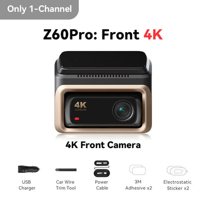 DDPAI 4K Dash Cam Z60 Pro HDR Support Front and Rear Interior Car Camera SONY STARVIS2 678 Sensor 5GHz Wi-Fi GPS ADAS 4G Car DVR