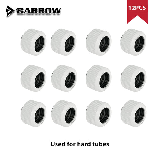 Barrow 12 PCS G1/4” Thread OD12/14/16mm Hard Tube Fitting Kit Anti-off Adapter Compression Connector for Computer Water Cooling