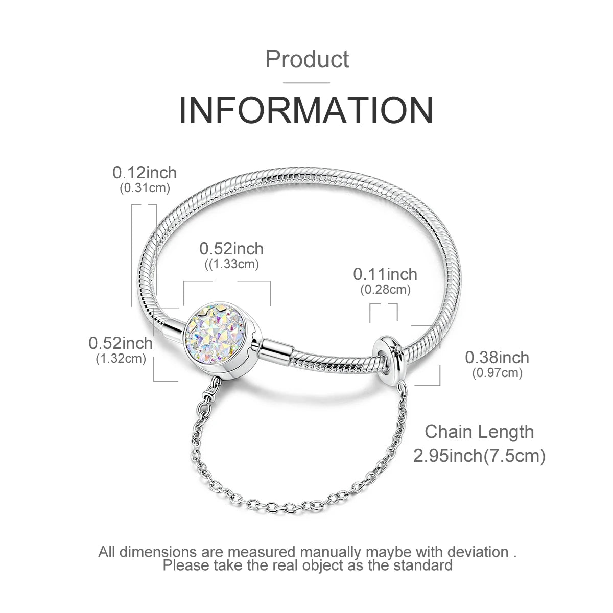 New Charm Bracelet 925 Silver Heart Shape Holy Mother Snake Chain Clasp Bracelet Fit Original Bead DIY Fashion Jewelry