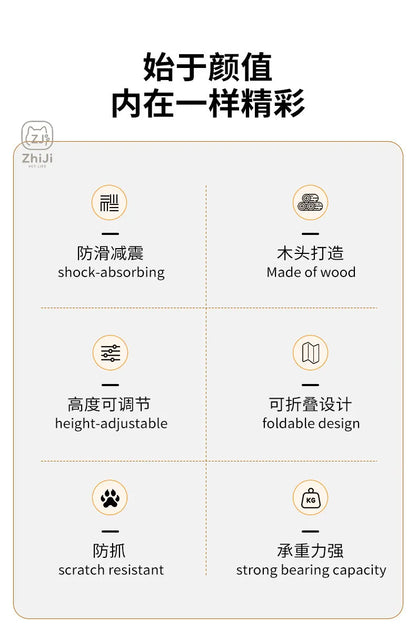 Solid Wood Dog Ramp for Bed Couch Non Slip Pet Stairs Senior Small Dogs Cat Climbing Ladder Gentle Slope Elderly Pets Indoor