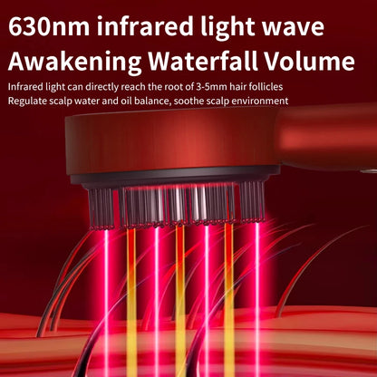 Electric Head Massage Comb Vibration Red Light Therapy Hair Growth Massage Scalp Brush Anti Hair Loss Liquid Oil Applicator