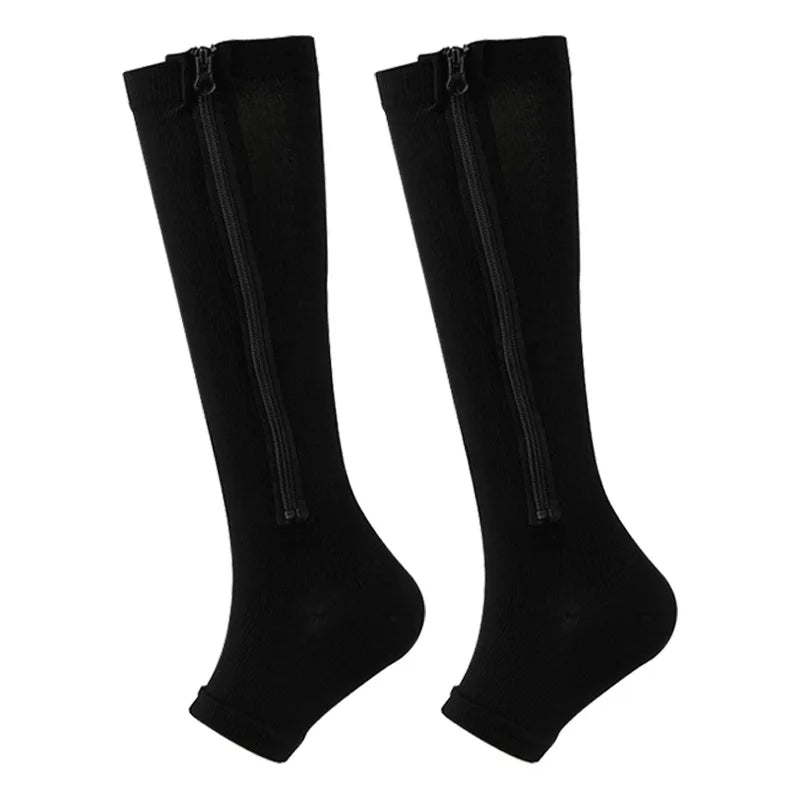 Zipper 4Compression Socks for Varicose Support Outdoor Running Fitness Hiking Anti-Fatigue Medical Care Diabetes Swelling Relief