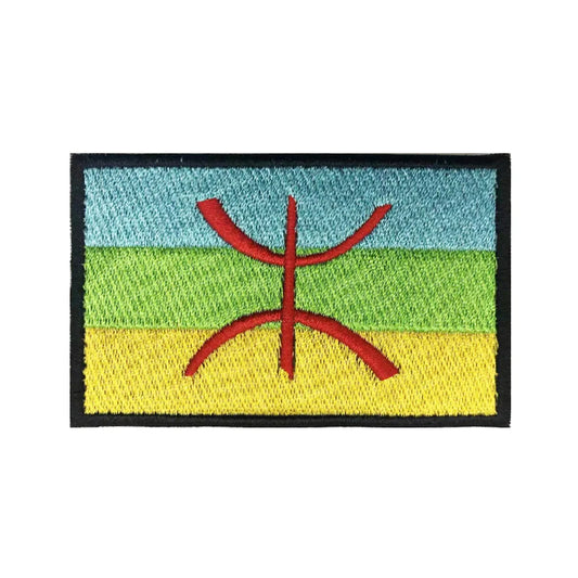 Berber North Africa Flag Patches Armband Embroidered Patch Hook & Loop Iron On Embroidery  Badge Military Stripe