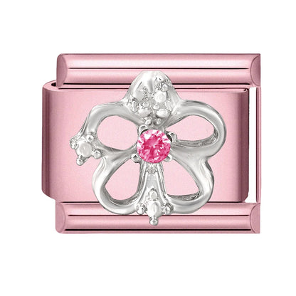 Pink Color Y2K Butterfly Star Bow Rabbit Heart Pendant Italian Charm Links Fit 9mm Stainless Steel Bracelet DIY Making Gifts