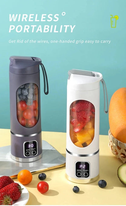 2026 New Household Charging MINI Crushed Ice Electric Juicer Powerful Motor 450ML Large Capacity Digital Display Juice Cup