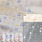 5D Cute Rabbit Love Heart Peach Blossom Flower Yellow Nail Art Stickers Bowknot DIY Self Adhesive Rhinestone Manicure Decals