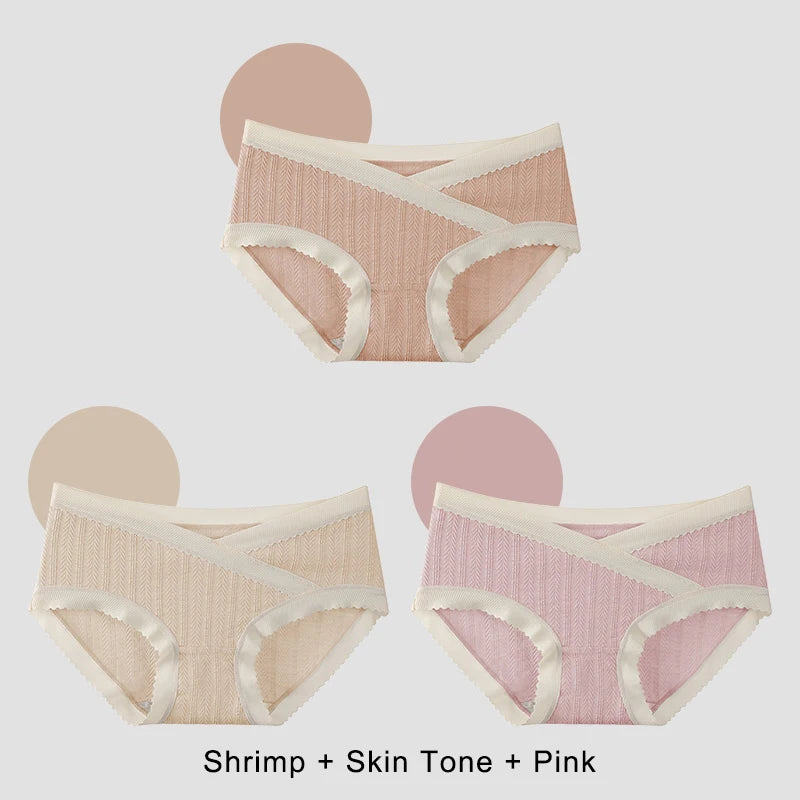 3PCS Soft Briefs V-shaped Abdominal Support Underpanties Pregnancy Childbirth Female Underwear Pregnant Woman Women's Panties