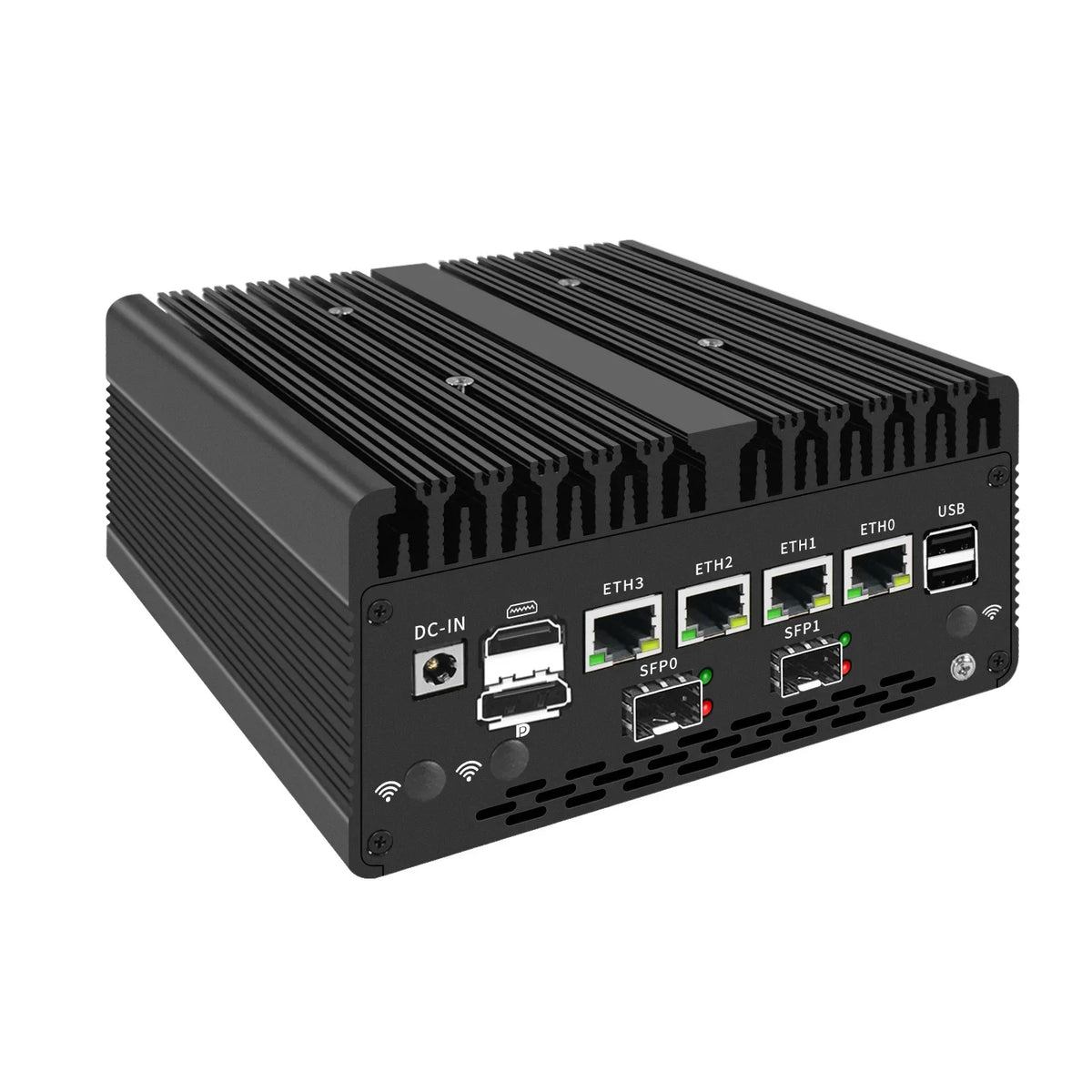Fanless Mini PC 4*/2*10G SFP+ Intel i7 13620H 8505 Firewall 4xi226-V 2.5G 2*DDR5 NVMe Industrial Computer Server Proxmox