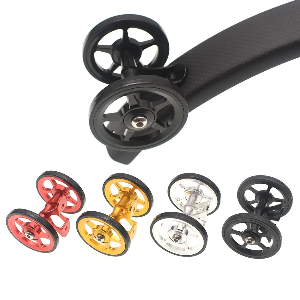 TWTOPSE Bike Easywheel Mudguard Fender Wheel For Brompton Folding Bicycle Mud Guard Wheel Double AL7075 CNC A C Line 77g 60mm