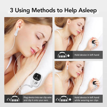 Handheld CES Sleep Aid Device for Insomnia Palm Pulse Massager Ear Clip Insomnia Anxiety Pulse CES Therapy Device Anxiety Relief