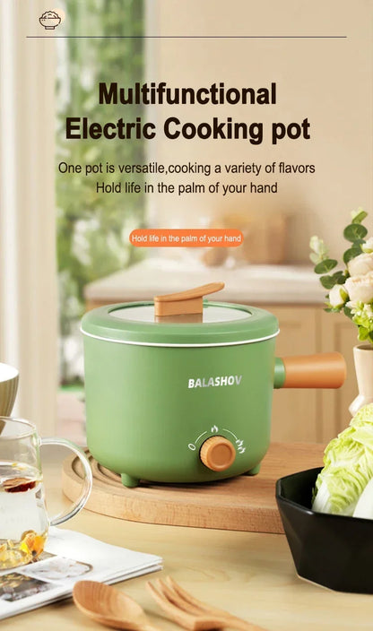 1.8L Mini Portable Electric Rice Cooker Non-Stick Inner Pot Multifunctional Rice Cooker Auto Keep Warm, Compact Space Saving Multi Cooking Pot for Rice Porridge Soup Noodles, Household Dorm Office Travel Kitchen Appliance for
