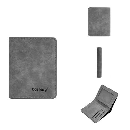 New Men's Short Wallet Cardholder Combo Anti-Theft Minimalist PU Leather