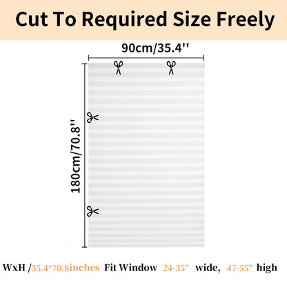 No Drill Blinds Stick on Curtains Blinds for Bedroom Kitchen Bathroom Windows Light Filtering Privacy Protection with Clips