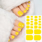 1Sheet=22Tips Glossy Red Toe Nail Stickers Full Cover Solid Color Press On Toenails Patch UV Baking Free Foot Gel Polish Wraps #
