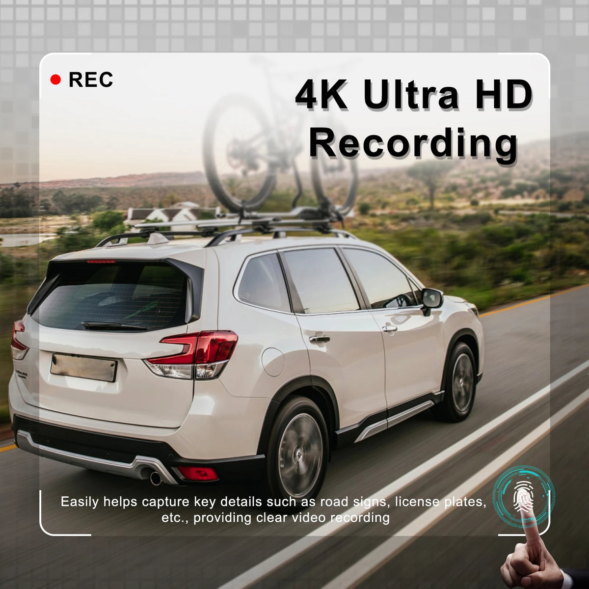 Podofo 4K Dashcam 9.66'' Mirror Dash Car Camera Rear Camera  Video Recorder Night Vision Loop Recording G Sensor 24H Parking Monitoring