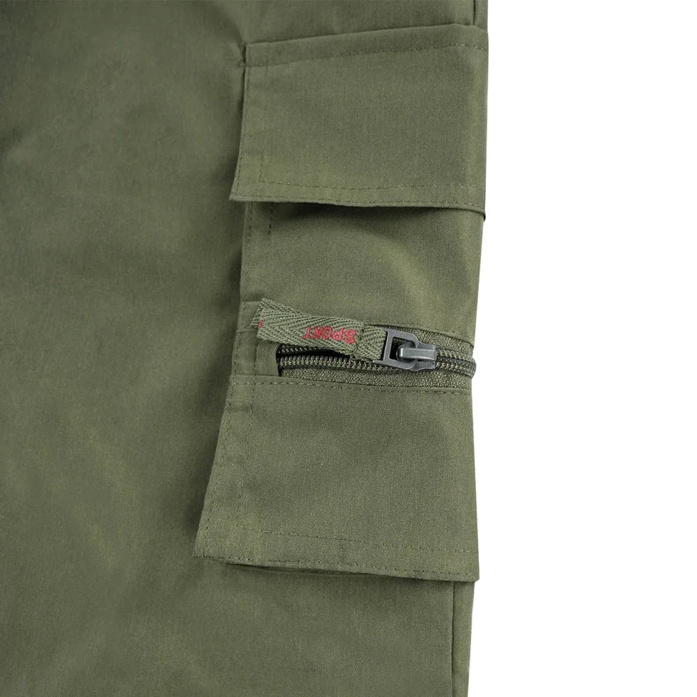 Men's Spider Print Cargo Shorts Male Outdoor Overalls Elastic Waist Cycling Shorts Multi-pockets Loose Work Beach Sports Shorts