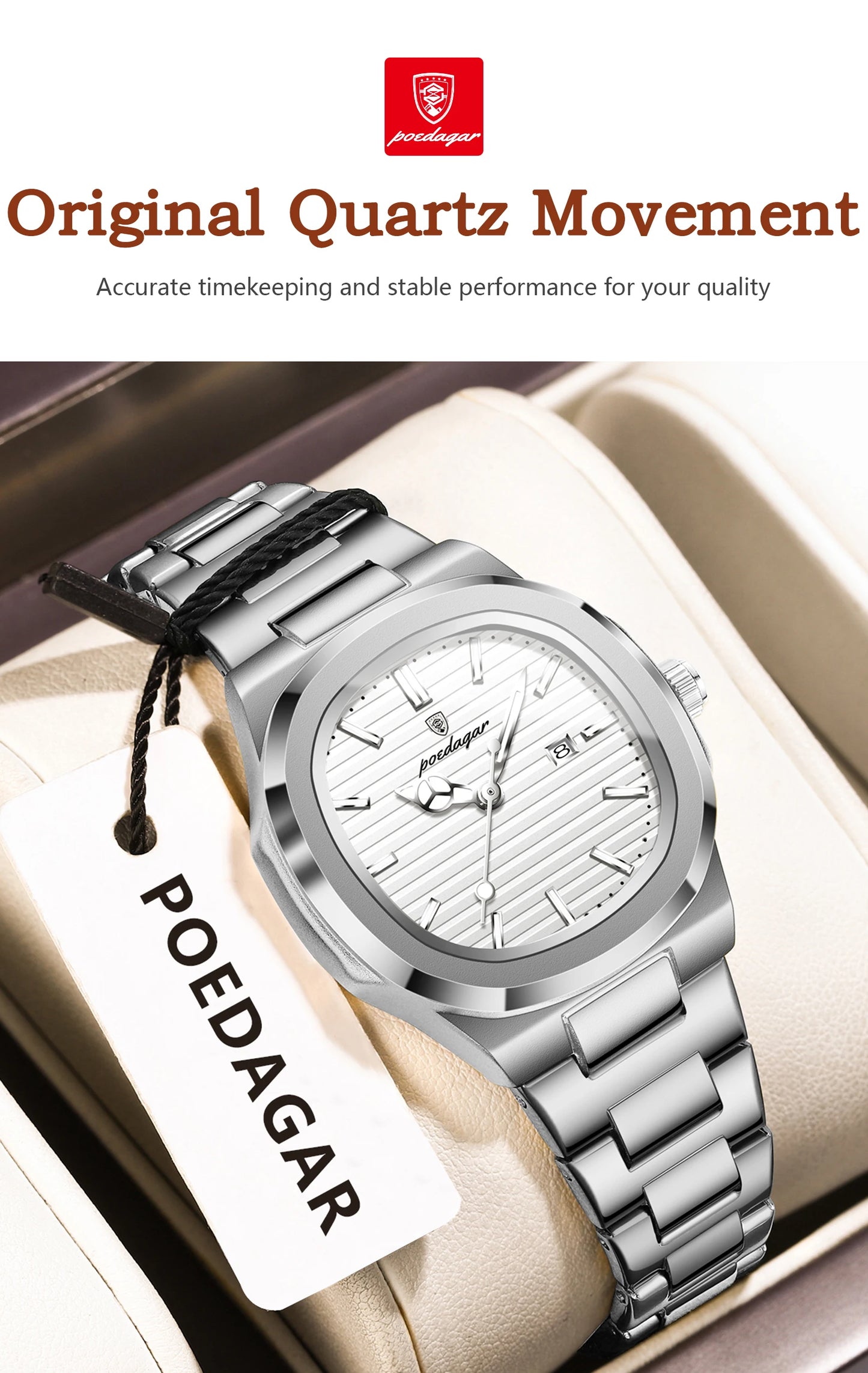 POEDAGAR Top Exquisite Women's Wristwatch Waterproof Luminous Date Fashion Ladies Watches Stainless Steel Quartz Watch For Woman