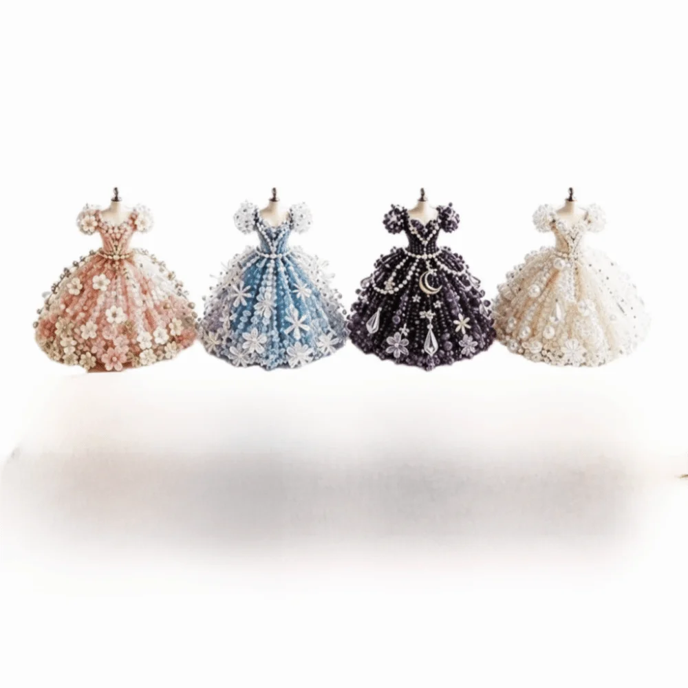 3D Design Beaded Dress Kit Tiny Beads Dress Shape Bead Weaving Kit Creative Craft Cute Design DIY Bead Craft Kit Gift Giving