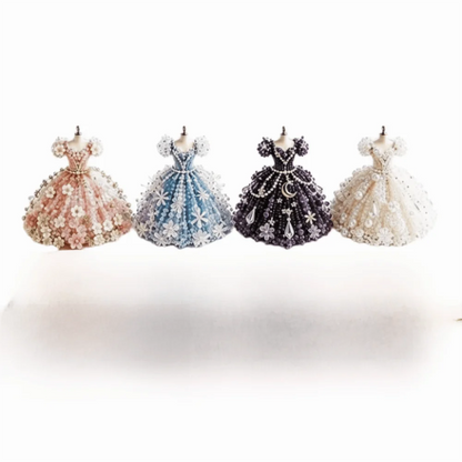 3D Design Beaded Dress Kit Tiny Beads Dress Shape Bead Weaving Kit Creative Craft Cute Design DIY Bead Craft Kit Gift Giving