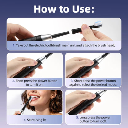 IPX7 Waterproof Sonic Electric Toothbrush 5 Cleaning Modes Deep Clean Whitening Tooth Brush Gum Care Smart Timing Low Noise