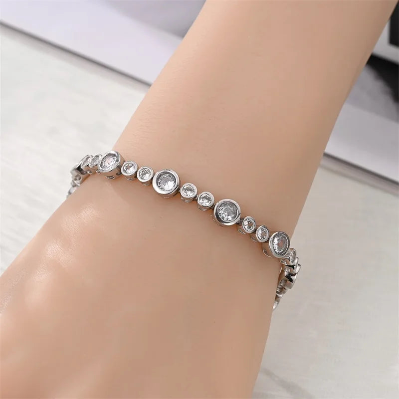 Original 925 Sterling Silver Starry Sky Bubble Bracelet For Women Fine Anniversary Valentine's Day Jewelry Gifts