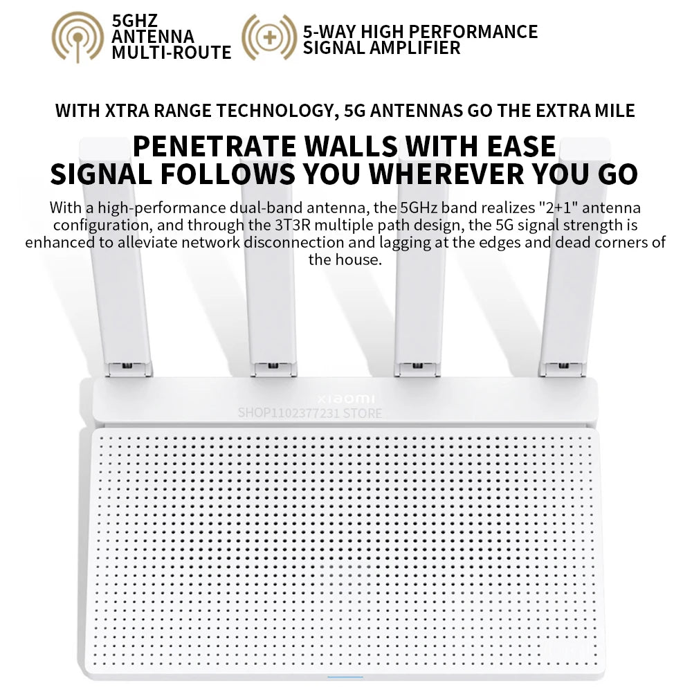 2024 NEW Original Xiaomi AX3000T Router 2.4GHz 5GHz 1.3GHz CPU 2X2 160MHz WAN LAN LED NFC Connection for Home Office Games Mi