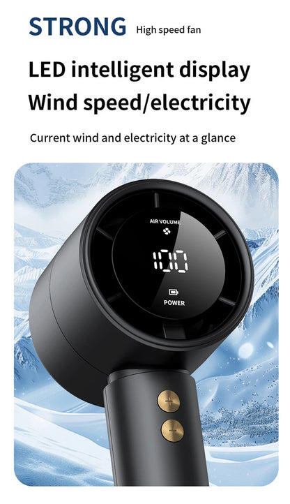 100 Speed High-speed Handheld Fan Usb Rechargeable Mini Portable Charging Turbo Fan Desktop Small Fan Outdoors Travel