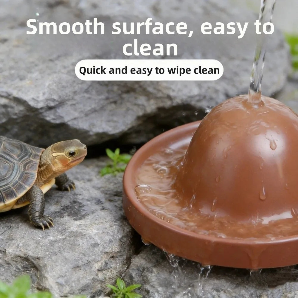 Plastic Reptile Feeder Bowl Round Wear Resistant Turtle Food Dish Escape Proof Wide Mouth Feeder Ledge for Amphibians