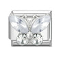 Wholeasle Shiny Zircon Shell Love Heart Devil Eyes Italian Charm Links Fit 9mm Stainless Steel Bracelet Women Jewelry DIY Making