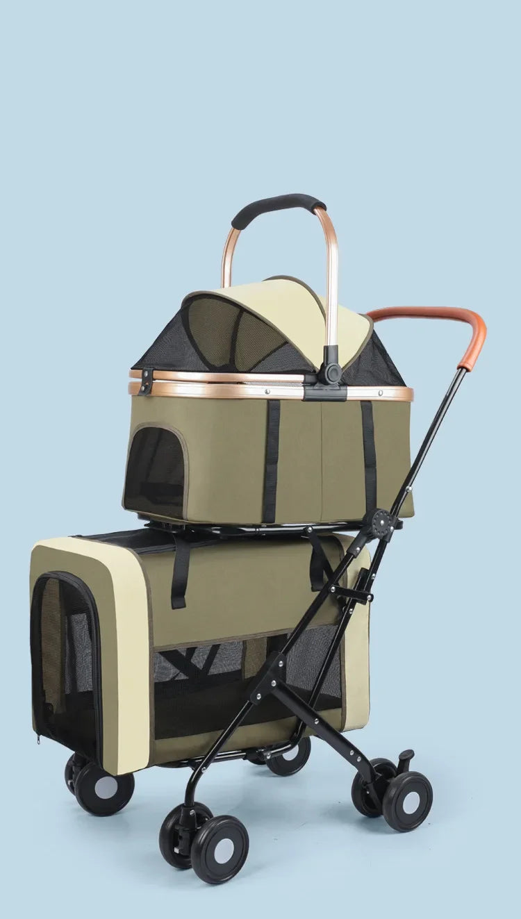 2026 New Multi Layer Pet Cart for Cats Dogs, Large Space Detachable Pet Carriers and Travel Gear