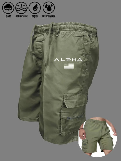 American Flag Printed Cargo Shorts Independence Day Eagle Shorts Summer Cargo Work Camping Multi-pocket Short Pants Streetwear