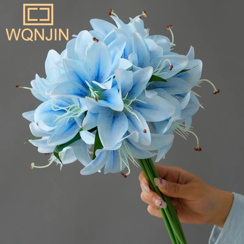 1 Bundle Of 20 Lily Simulation Flowers For Home Decoration, Dining Table, Living Room Decoration, Decoration, Fake Flowers