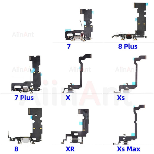 AiinAnt Dock USB Mic Board Charger Connector Fast Charging Port Flex Cable For iPhone X Xr Xs Max 7 8 Plus