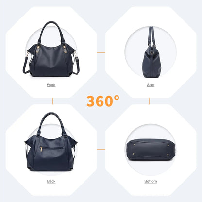 Miss Lulu WOMEN'S Big Shopper Tote Bag, Elegant handbag, Large shoulder bag for Commuting, Travel and Shopping, Practical