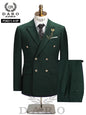 DAROuomo 2026 Men's Slim Fit Formal Business Suit 2Pcs Set - DR8211 (Jacket + Pants) for Work Wear