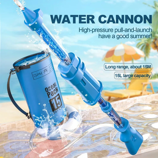 15L Pull Type Large Capacity Backpack Water Gun for Adults Summer Beach Pool Outdoor Drifting Water Play Toys for Kids Water Gun