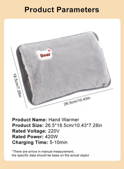 Hand Warmer Electric Hand Heater Portable Hand Heating Warmer Rechargeable Electric Hot Water Bag Heated Gloves Warm Hand Pocket