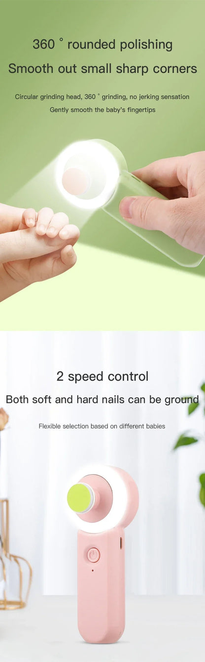Luminous Rechargeable Newborn Electric Nail Clipper Baby Anti-clamping Scissors Baby Nail Scissors Set Baby Nail Grinder
