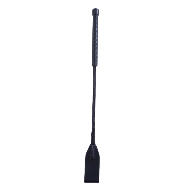 High Quality Black Faux Leather Horse Whip Hand Made Halter Braided Riding Racing Equipment