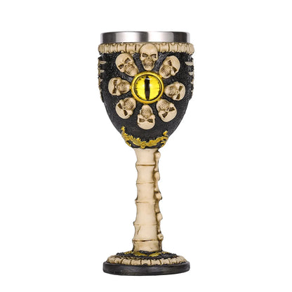 Gothic Wine Goblet Contain Dragon Claw Viking Skeleton Retro Stainless Steel&Resin Wine Glass BEST Halloween Gifts Bar Drinkware