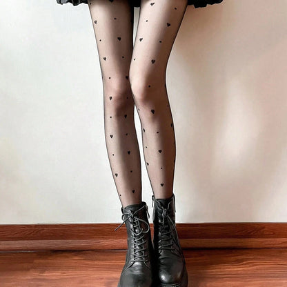 1 Piece Women'S Large Polka Dot Pantyhose Thin Black Silk Anti-Hook Silk Sexy Large Polka Dot Pantyhose