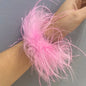 Real Ostrich feather cuff plumes bracelet for women white Cuffs pens Shirt with feathers girls fur cuffs ornament boa plume