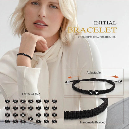 26 Letters Initial Heart Bracelets Handmade Adjustable A-Z Name Braided Bracelets For Women Men Friendship Jewelry Gifts