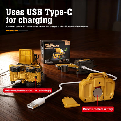 1:64 Bluetooth Remote Control Crane And Forklift two-in-one Desktop Mini Alloy Toy Car With Trailer Christmas Gift In Color Box