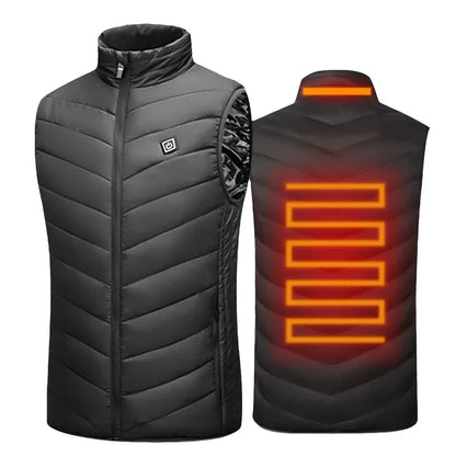 Men USB Infrared 17 Heating Areas Vest Jacket Men Winter Electric Heated Vest Waistcoat For Sports Hiking Oversized 5XL