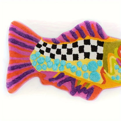 VIKAMA Colorful Fish Carpet Creative Doormat  Rug For Bedroom Living Room Carpet Non-Slip Thick Absorbent Bathroom Carpet Home