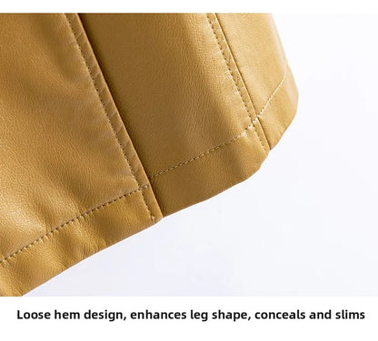 Real Leather Sheepskin Coat Women's Mid-Length Stylish Slimming Autumn Winter New Korean Style Coat Over-Knee Outerwear