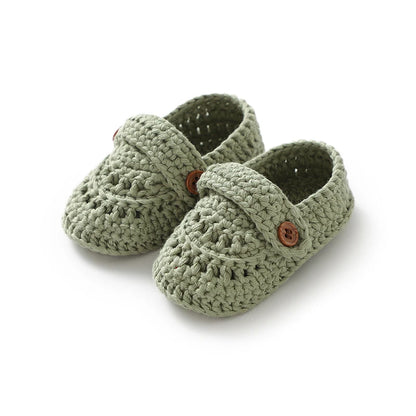 Baby Girls First Walker Shoes Adorable Solid Hand Knit Newborn Infant Slip On Prewalkers 0-12m Toddler Outdoor Indoor Floor Wear