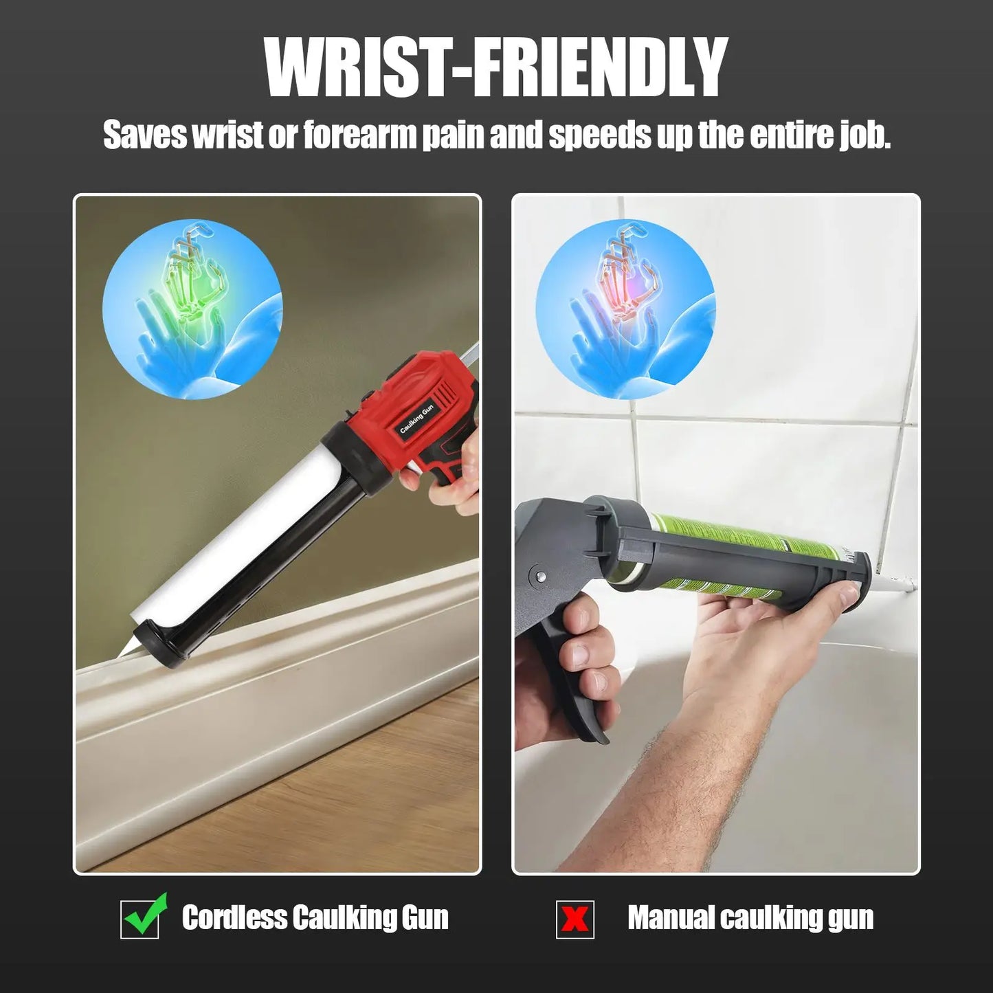 Electric Glue Gun Glass Glue Caulking Gun 4 Speeds Cordless Doors and Windows Electric Sewing Glue Tool for Makita 18V Battery
