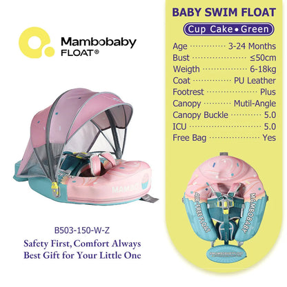 Mambobaby Float Safe Solid Core ST-Unicorn B503-143-W-Z Comfort Always: Skin-friendly Coat Baby Swimming Ring Toddler Pool Float